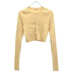 AURALEE オーラリー COTTON HIGH GAUGE RIB KNIT CROPPED CREW NECK CARDIGAN ハイゲージリブニットクロップドクルーネックカーディガン A00C04HR クリームイエロー系 1のサムネイル