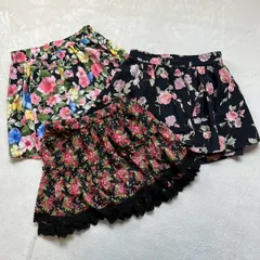 【2点まとめ売り】INGNI スカート レディースMサイズ 花柄 レース ティアード フリル ミニ ガーリー ギャル かわいい JC JK 海外ガール y2k