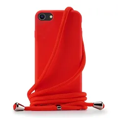 Handodo iPhoneSE ケース 第2世代 第3世代 iPhone 8 ケース iPhone 7 ケース iPhone 6 ケース 2020 新型 第2世代 第3世代 液体シリコーン ランヤード ネックストラップ 調節可能なネックレス 0