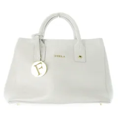 フルラ FURLA リンダ ハンドバッグ 2way ショルダーバッグ PVC ロゴチャーム ゴールド金具 グレー /AO8 ■GY18