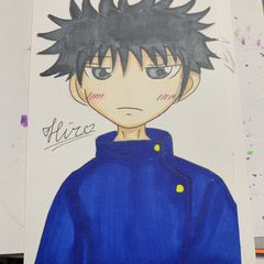 呪術廻戦 伏黒恵 手描きイラスト ファンアート - メルカリ