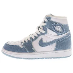 NIKE (ナイキ) WMNS AIRJORDAN 1 RETRO HIGH OG DENIMDM ウィメンズ エアジョーダン1 ハイカットスニーカー デニム インディゴ/ホワイト US5/22cm DM9036-104