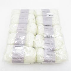 毛糸 LOVE&KNIT SHIMMER SOFT シマーソフト 10玉セット 6番色 ホワイト系 1玉30g巻 約70m ポリエステル100% 秋冬毛糸 未使用品