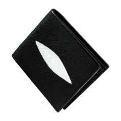 スティングレイ 財布 二つ折り ポケット付き 黒 ブラック 巾着袋 プレゼント