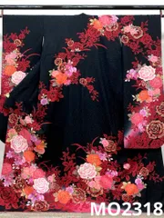 振袖 豪華 銀通し 刺繍 金彩 ストーン 薔薇 身丈169cm パールトーン加工 MO2318