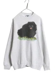 【お得なクーポン配布中!】 90s USA製 ドッグ アート イラスト プリント スウェット メンズ レディース M 古着 オールド アニマル 犬 トレーナー 裏起毛 キャラクター