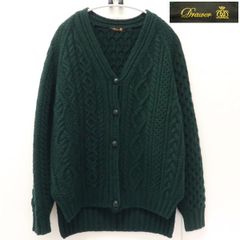 Drawer アラン編みミンクパッチ カーディガン 6515-199-0420 ウール