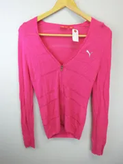 PUMA GOLF(プーマゴルフ) ジップアップカーディガン ピンク レディース M  ゴルフウェア 1902-1396 中古