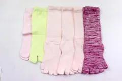 靴下 6点セット ほぼ未使用 5本指 2本指 足袋 ソックス まとめて 大量 レディース 【中古】