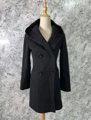 未使用 エムプルミエ M-PREMIER ウールカシミヤ コート 黒 38 M-PREMIER カシミヤ100%黒ロングコート