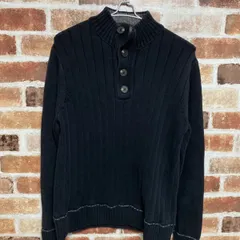 古着 US【DOCKERS】ドッカーズ　メンズ 　紳士服　トップス　ニット　セーター　ハイネック　ブラック　ボタンネック　オシャレ　シンプル　アメカジ