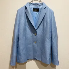 Leilian レリアン　レディース　アウター　ジャケット　テーラードジャケット　シングルジャケット　長袖　無地　単色　ライトブルー　サックスブルー　毛混　シルク混　麻混　フォーマル　ビジネス　シンプル　上品　SU394h824