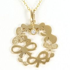 K10YG　ネックレス　necklace　ダイヤ　総重量約2.5g　約61cm