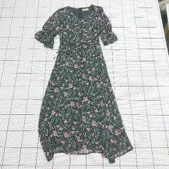 ◇ ⊂ アンミール 花柄 半袖 ロング丈 ワンピース サイズ表記なし ブラック系 レディース E  【1508200024936】