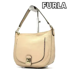 【装いに静かな品を】 FURLA フルラ　ハンドバッグ  レザー 収納力 ペットボトル収納可能  上質　ベージュ