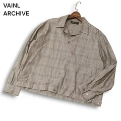 18SS★ VAINL ARCHIVE ヴァイナルアーカイブ 通年★ グレンチェック 長袖 ワイド シャツ ジャケット Sz.M メンズ 日本製のサムネイル