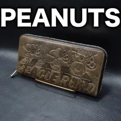 PEANUTS スヌーピー ビーグルロード ラウンドジップレザーウォレット 牛革 ジッピー 型押し エンボス 本革 財布 ユニセックス ピーナッツ