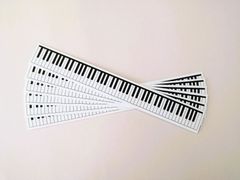 ≪鍵盤≫ シール 【88鍵 B5ノート縦向き用】6枚セット