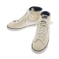 【中古】アーペーセー A.P.C. × NIKE キャンバス ハイカット スニーカー オフホワイトxネイビー【サイズ24.5cm】【レディース】