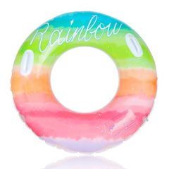 【新品】 浮き輪 大人 取っ手付きうきわ 虹タイプ Fohil 可愛いフロート おしゃれ カラフル 厚手 安全 プール 海水浴 ビーチ 水上水遊び 夏休旅行 アウトドア 暑さ対策 90cm 1