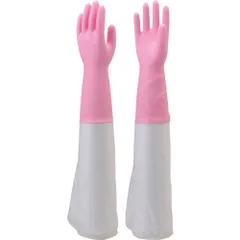 【新品・7営業日以内発送】【即納在庫品】ショーワ NO140-MP 腕カバー付手袋厚手 Ｎｏ１４０ ピンク Ｍサイズ NO140MP 356-3154 ショーワグローブ 腕カバー付手袋厚手 スベリ止めつきのビニール手袋【沖縄離島販売不可】