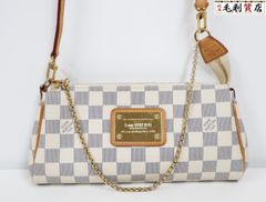 LOUIS VUITTON ルイ ヴィトン ダミエアズール エヴァ N55214 アクセサリーポーチ チェーンバッグ 美品 ショルダーバッグ