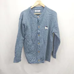 ◇ ⊇ BEYONDCLOSET ビヨンドクローゼット ワンポイント 長袖 ニットカーディガン サイズS ブルー系 レディース E  【1506230031948】