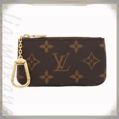 【中古】LOUIS VUITTON ルイ ヴィトン ポシェット・クレ モノグラム キャンバス カードキーケース キーケース コインケース フック付きチェーン ブラウン ゴールド金具 M62650