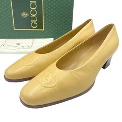 未使用品 GUCCI グッチ パンプス レザー GGロゴ ベージュ サイズ36.5 箱付き 保存袋付き
