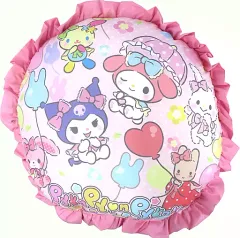 【中古】クッション・本体 集合(ピンク) プレミアムレース付ラウンドクッション 「サンリオキャラクターズ Pyon Pyon Pyon!!」