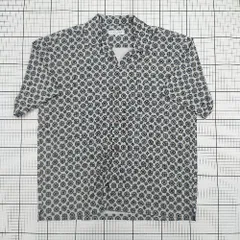 ◇ ⊂ アデイインザライフ ユナイテッドアローズ 総柄 半袖 開襟シャツ サイズM ライトブルー系 レディース E  【1508200029030】