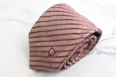 ブラックレーベル・クレストブリッジ ブランド ネクタイ ストライプ柄 日本製 シルク メンズ ピンク BLACK LABELCRESTBRIDGE 【中古】