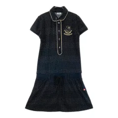 サイズ：M FILA GOLF フィラゴルフ  半袖ポロワンピース ドット柄 ブラック系 [240101349656] ゴルフウェア レディース ストスト