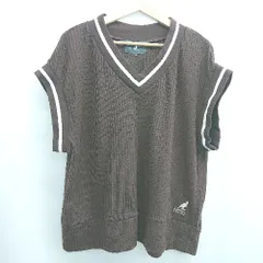 ◇ Θ KANGOL REWARD 無地 半袖 ニットセーター サイズM ブラウン系 レディース E  【1506230028856】