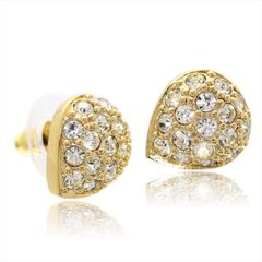 ディオール Dior ティアドロップ ピアス ラインストーン ゴールド レディース【中古】