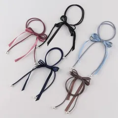 パール付 リボンヘアゴム