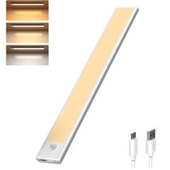 【新着商品】【1本入り】 ledセンサーライト 20cm 3色調整可能 人感センサーライト 室内 1100mAH Type C充電式 超薄型設計 バー ライト マグネット 足元灯 配線工事不要 高感度 高輝度 クローゼット ライト