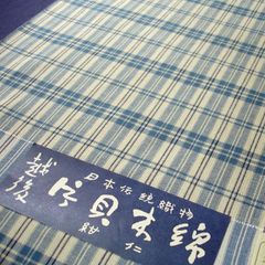 新品未使用 正絹 伝統工芸士 木村竜之花織 紬着物 水色 - メルカリ