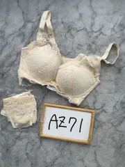 [Yuninya] ブラジャー ショーツセット ノンワイヤー 脇高設計 補正ブラ バストアップ 総レース 上下セット sizeL(36/80)　管理AZ71