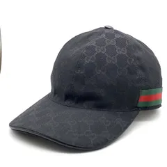 Gucci グッチ GGキャンバス シェリーライン ベースボールキャップ ブラック 13364840150 Size M (58cm)