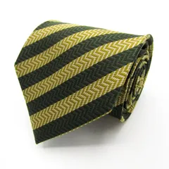 モア ブランド ネクタイ シルク ストライプ柄 ハンドメイド 未使用タグ付 メンズ イエロー MORE 【中古】