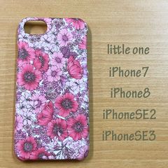 【リバティ生地】グロリア・フラワーズピンク iPhone7、8、SE2、SE3