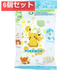 ポケットモンスター ウエットティシュ 水99％ ノンアルコール除菌 20枚入 6個セット まとめ売り