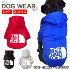 ペット服 パーカー ドッグウェア 秋冬 犬 服 洋服 ザドッグフェイス おしゃれ ペット用品 子犬 小型犬 可愛い パーカー チワワ レッド XL
