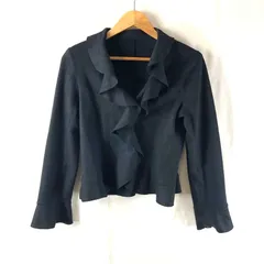 ユキコハナイ Yukiko Hanai ジャケット フリル 羊毛 肩パッド 黒 8サイズ 949927のサムネイル