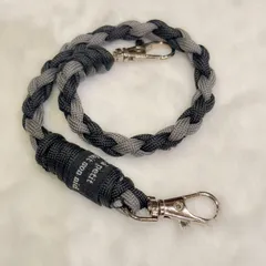携帯ストラップ カメラストラップ ハンドストラップ パラコード ブラック×グレー