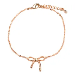 【ピンクゴールド×ワンサイズ】[Cream dot. クリームドット公式] ブレスレット レディース  金属アレルギー ニッケルフリー チェーン リボン リボンモチーフ メタルリボン メタル 大人 のサムネイル