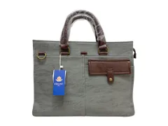 FIRANO (フィラノ) COLLECTION ハンド ショルダー ビジネスバッグ グレー×ブラウン メンズ/091