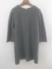 ◇ Doux archives ドゥアルシーヴ 長袖 ミニ ニットワンピース サイズM グレー系 ゴールド系 マルチ レディース E  【1302180012637】