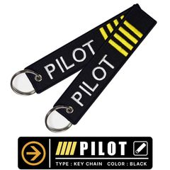 PILOT パイロット 機長 タグ キーホルダー カラー ブラック Black  フライトタグ FLIGHT TAG キャプテン 航空 飛行機 グッズ アイテム